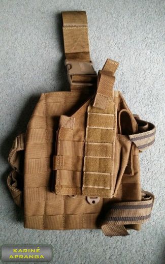 Universalus pistoleto dėklas BLACKHAWK su nuimama „platforma“ (BLACKHAWK Pistol Dropleg Holster Platform Tan Desert Molle).