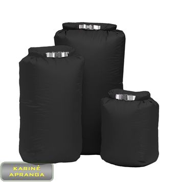 Neperšlampamas medžiaginis (iš vidaus gumuotas) krepšys-maišas 45x29 cm (juodas).Fold DryBag M/ BLK Colllection