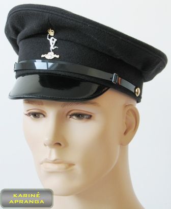 Juoda paradinė kepurė su skiriamuoju ženklu 58, 59 cm (Juoda).