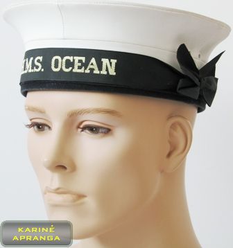  Moteriška, paradinė, karinių jūrų pajėgų kepurė su skiriamuoju ženklu (juoda, balta).